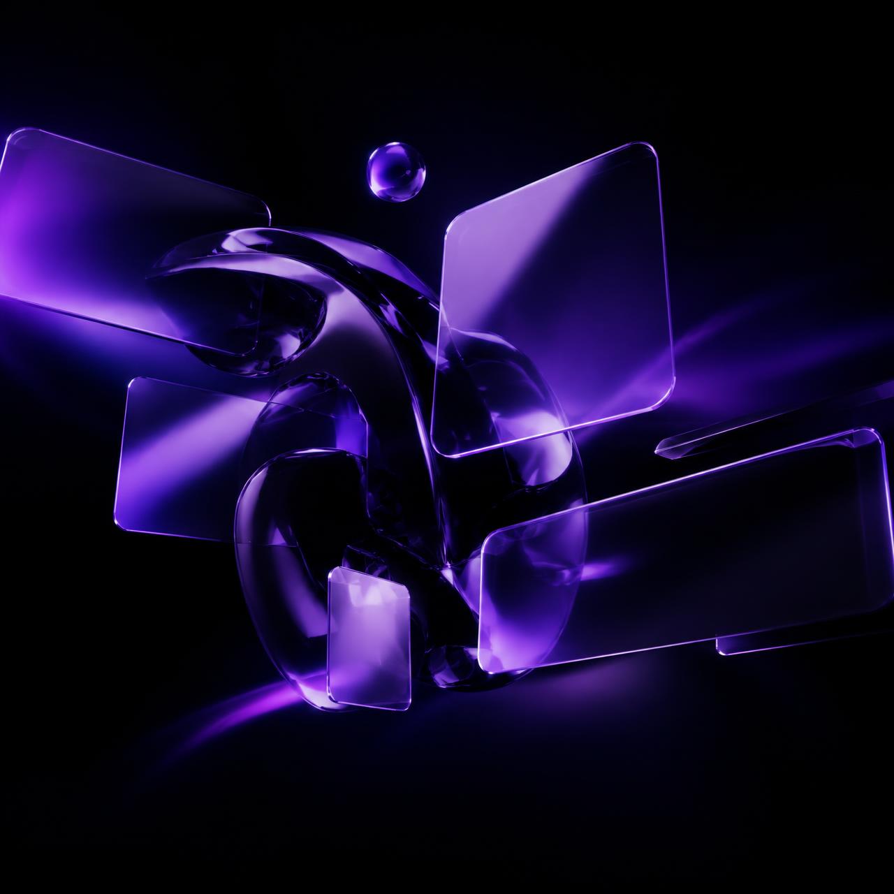 Composición digital abstracta en tonos violeta